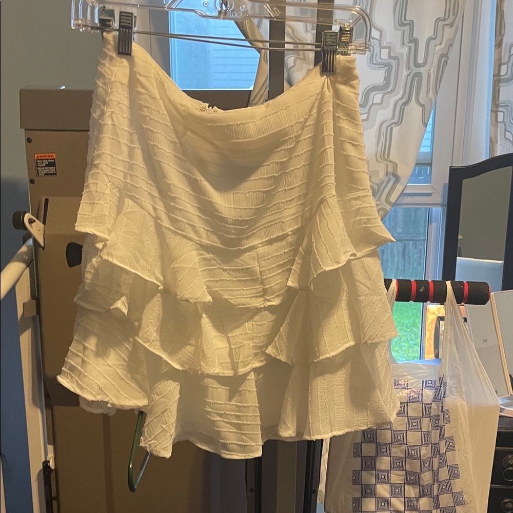 Selfie Leslie Ivory Textured Skirt